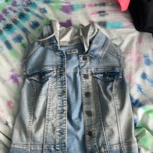 jean vest with detachable hoodie